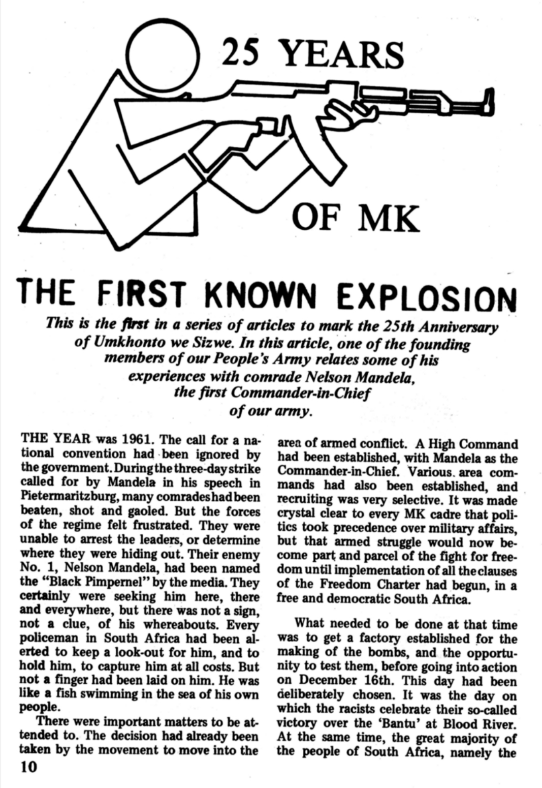 Excerpt from Dawn, article titled The First Known Explosion