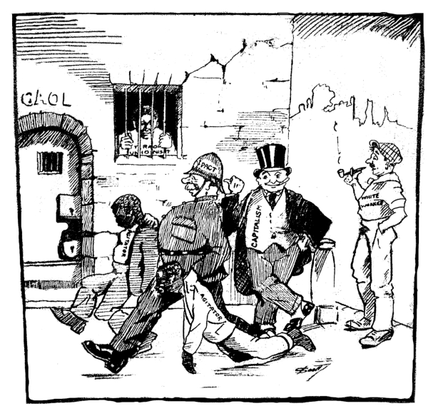 Cartoon by J. C. Scott in the Workers' Herald, 14 August 1926.