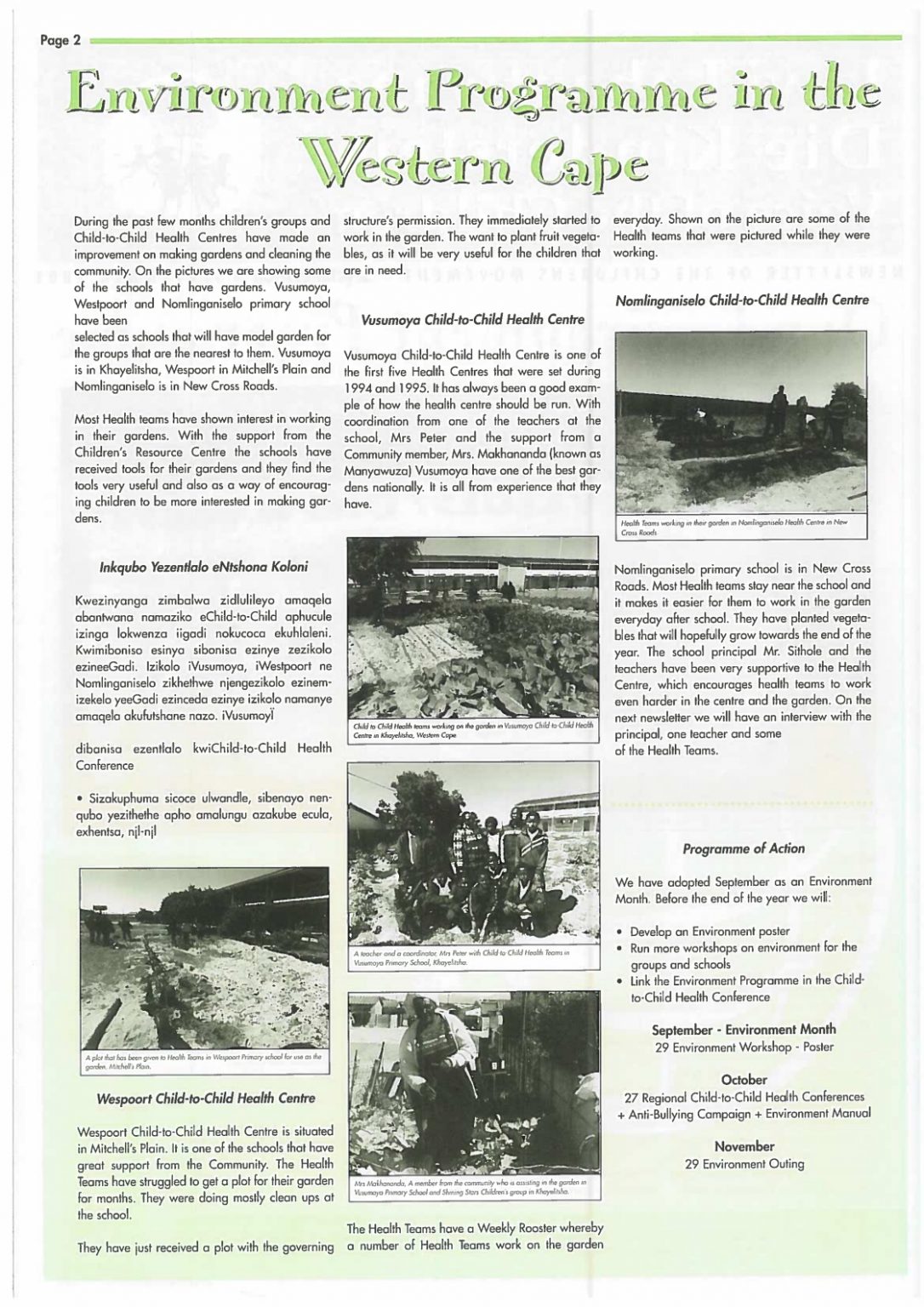 Page two of Voice of the Children, Sept 2001.
